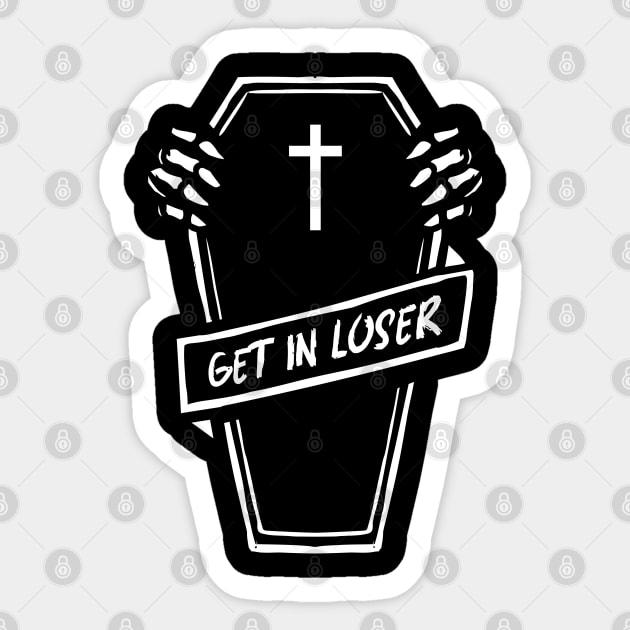 get in loser coffin goth gothic soft grunge aesthetic Sticker by A Comic Wizard